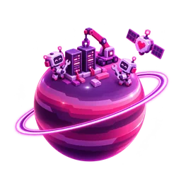 Ilustrace: planeta s roboty pečujícími o servery — managed hosting